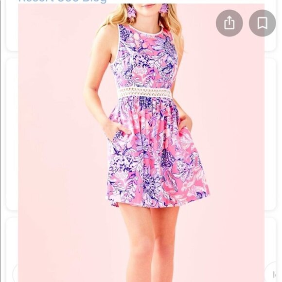 Lilly Pulitzer Alivia Pink Tropics Sun Drenched Paisley Cut Out Sleeveless Dress - Picture 3 of 13